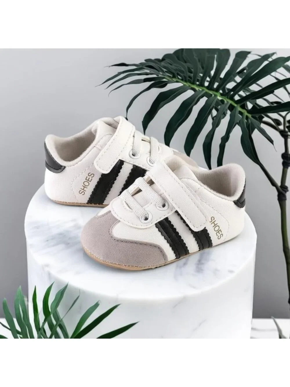 Retro Baby Sneakers for Boys & Girls - Non-Slip PU Leather Walking Shoes
